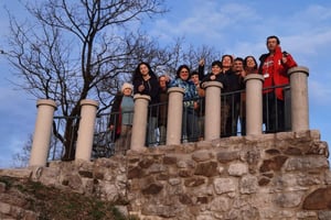 Ljubljanas vidunderlige slot til fods :) med en italiensk guide