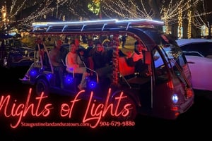 St Augustine: tour delle luci di Natale in golf cart elettrico