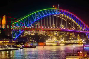 Sydney: Vivid Harbour Cruise with Canapes