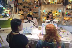 Sydney: Malen und Schlürfen - Acryl, Leinwand und Wein