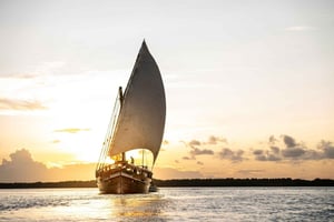 Zanzibar: dhow-boottocht bij zonsondergang met ophalen