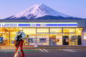 Mt.Fuji: Kawaguchi-meer kabelbaan, Lawson en Oshino Hakkai