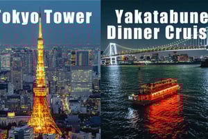 Tokyo Dinner Cruise & Tradition Show & Drinks & Tokyo Tower