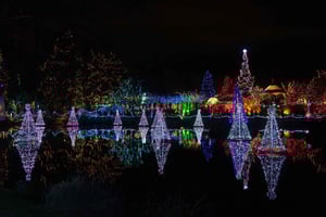 バンクーバー：市内とヴァンデューセン植物園のホリデーライトツアーをご覧ください