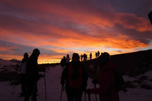 Solnedgang og nattlig vinterfottur mellom Dolomittene og Venezia