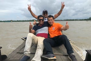 HCM:Mekong Delta 4 Islands Boat Tuk Tuk Try KhotCake Cooking