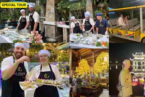 Depuis Ninh Binh : cours de cuisine et visite de nuit de la pagode Bai Dinh