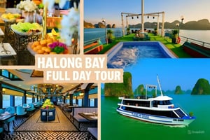 Un día entero en Ha Long con coche limusina y crucero de lujo