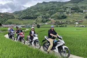 Sapa: Moottoripyöräretki 1 päivä Käy vesiputoukset & paikalliset kylät