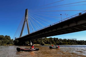 Packrafting adventure Vistula river Warsaw Poland