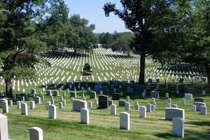 Arlington Cemetery og vaktavløsning, busstur i byen