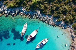 Bodrum: Orak Island, German Bay & Red Bay Boat Tour w/ Lunch