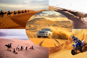 Doha: Dune Bashing Safari, Valk, Kameel, ATV, Sandboarden