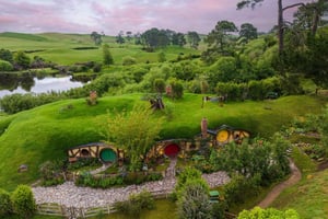 Depuis Auckland : visite d'une journée du lieu de tournage du Hobbit avec pique-nique