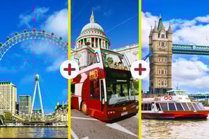 Lontoo: Hop-on Hop-off bussikierros: London Eye, River Cruise, & Hop-on Hop-off bussikierros