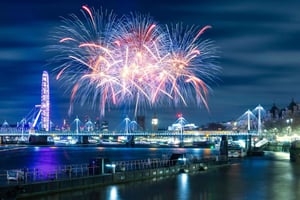 Uudenvuodenaatto Wellingtonissa ja Lontoon ilotulitus