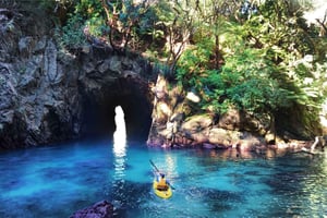 ファンガマタ：ドーナツ島ガイド付きカヤック体験