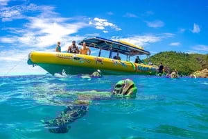 Airlie Beach: Fly Raft-paket med naturskön flygning och snorkling