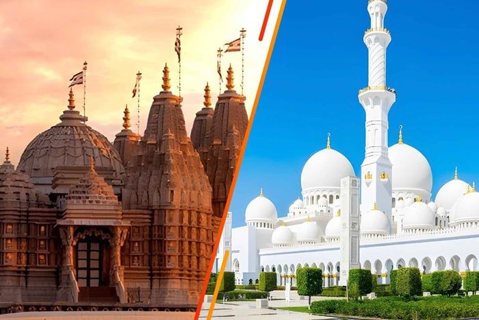 Depuis Dubaï : Visite du temple hindou BAPS et de la mosquée Sheikh Zayed
