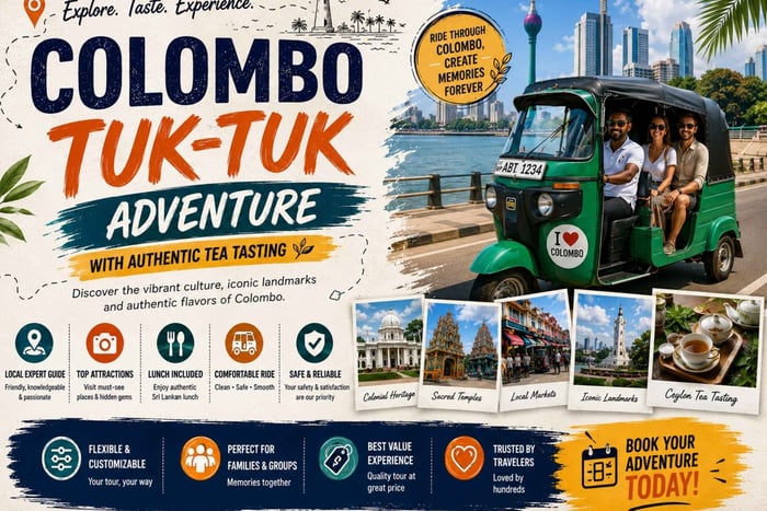 Colombo Tuk-Tuk Adventure with Authentic Tea Tasting
