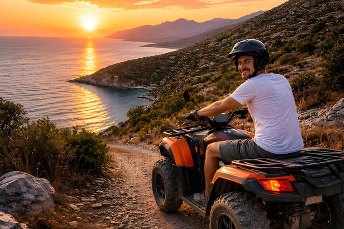 Exploration | Passeio de quadriciclo em Himarë com vistas para o litoral e percursos off-road