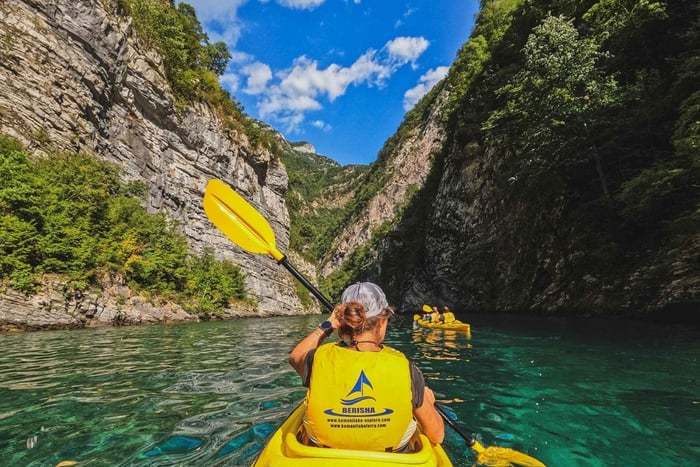 Kayaking on Komani Lake – Single, Double or Triple Kayaks