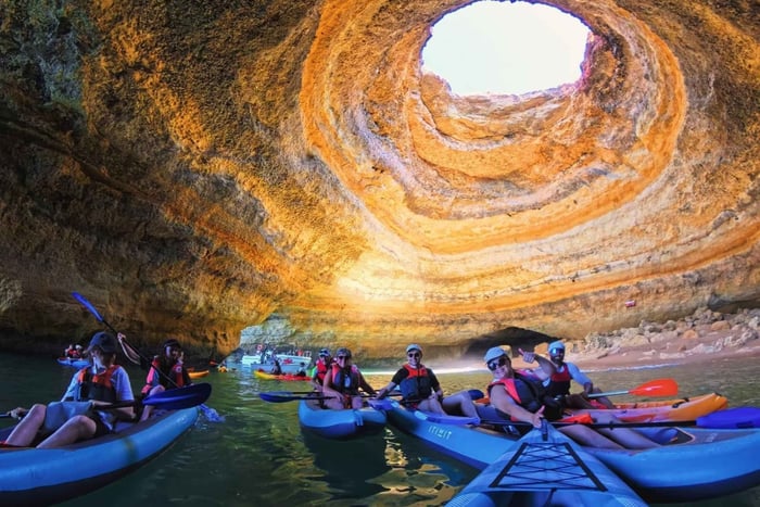 Benagil: Guided Kayak Tour inside caves and Praia da Marinha