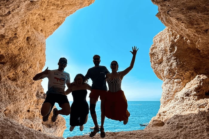 From Faro: Benagil, Algar Seco, and Marinha Adventure Tour