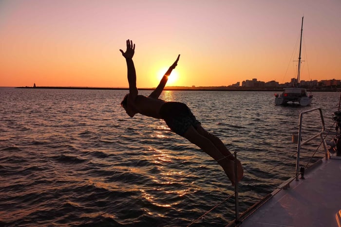 From Vilamoura: Sunset Tour on a Luxury Sailing Yacht