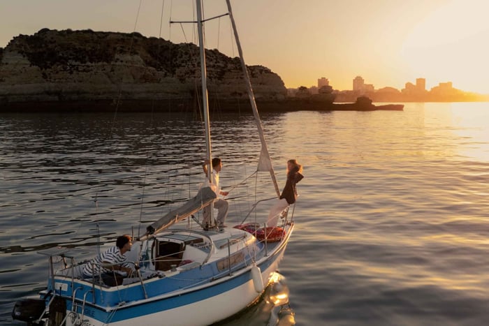 Portimão: Privat sejltur ved solnedgang for par