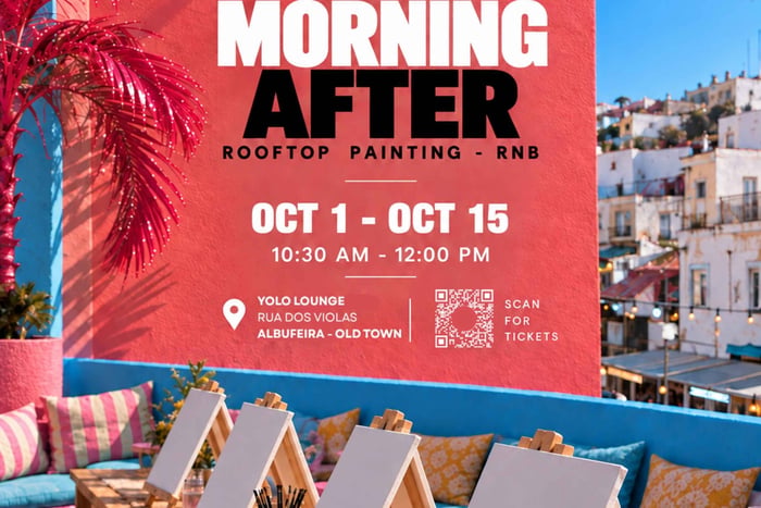 Sunset Beach Painting with Afro/RnB in Albufeira, Portugal