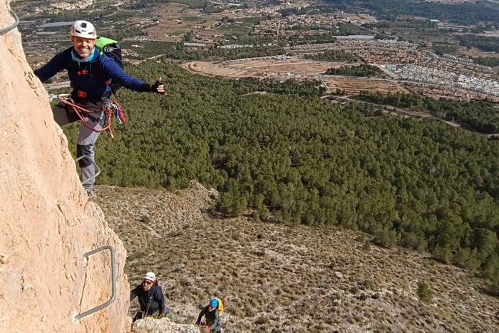 Benidorm: Ponoig via ferrata with two 30-meter rappels.