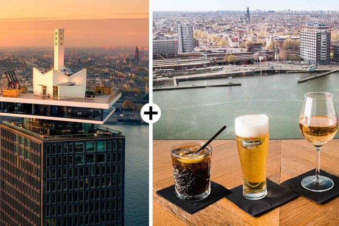 Amsterdam: bilet wstępu do A'DAM Lookout z 1 lub 2 drinkami