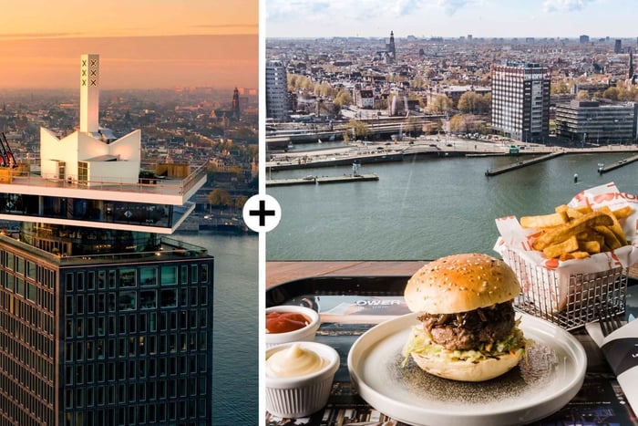 Amsterdam: biglietto d'ingresso all'A'DAM Lookout con hamburger