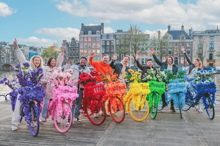 Amsterdam: Kaupunkikeskus, opastettu pyöräretki kukkapyörillä