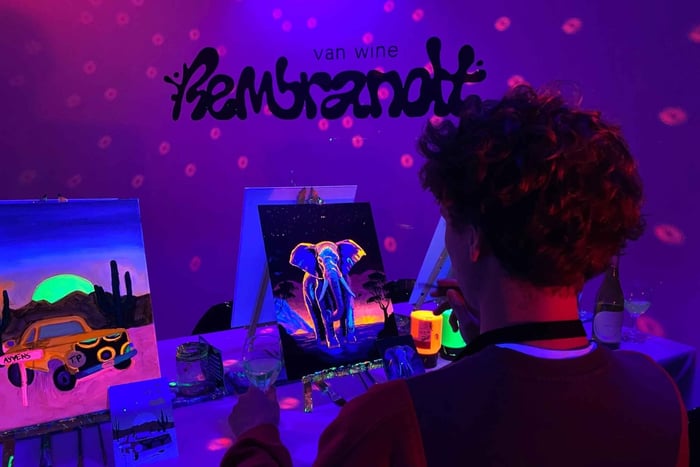 Amsterdam: Paint and Sip in the Dark at Rembrandt van Wine