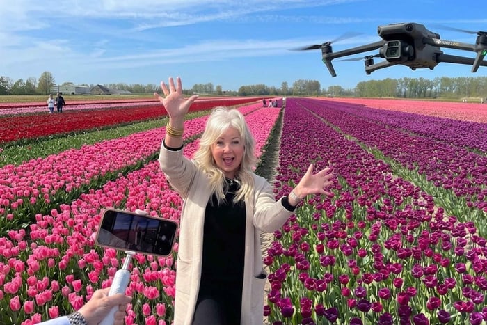 Amsterdam : visite privée du parc de Keukenhof et des champs de tulipes avec prise de vue par drone