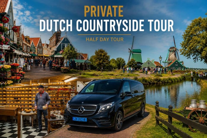 Privat omvisning i Volendam, med vindmøller og ostegård