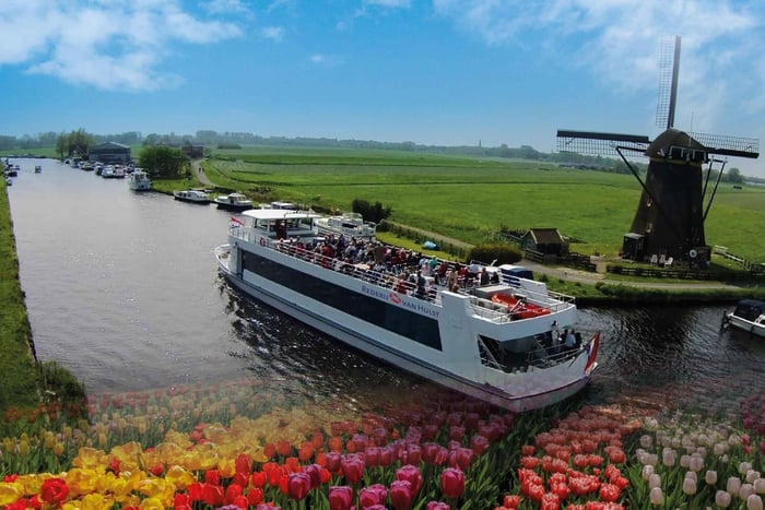 Amesterdão: Visita os jardins de Keukenhof com um cruzeiro guiado pelos moinhos de vento
