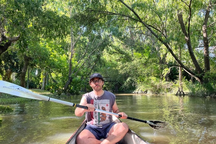 Tigre : expérience de canoë-kayak et goûter sur un quai insulaire