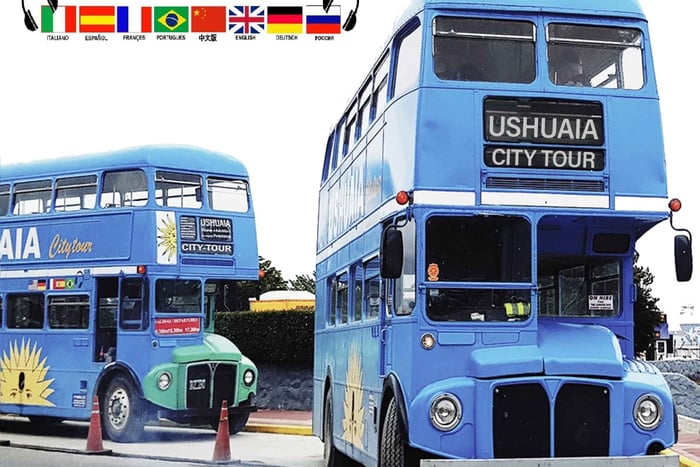 Ushuaia: City Tour en Doubledecker con Audioguía en 8 Idioma