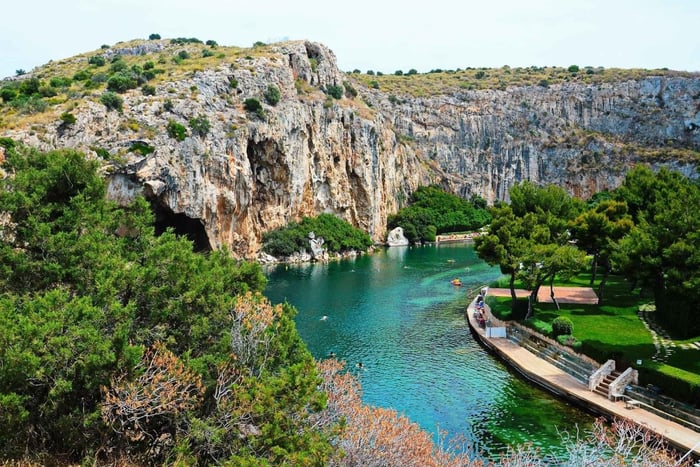Lake Vouliagmeni Thermal Spa and Lycabettus Panoramic Sunset