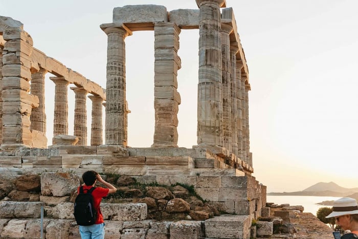 Atenas: Cabo Sounion e Templo de Poseidon ao pôr do sol - viagem de 1 dia