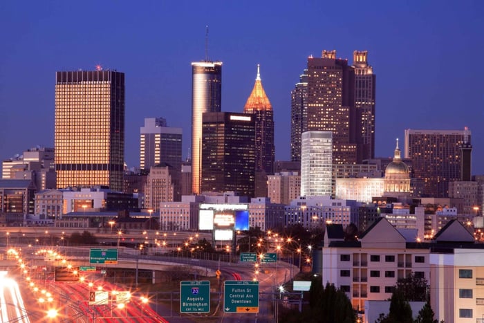 Atlanta: Nocna wycieczka po mieście ze zdjęciami i przystankiem na kolację