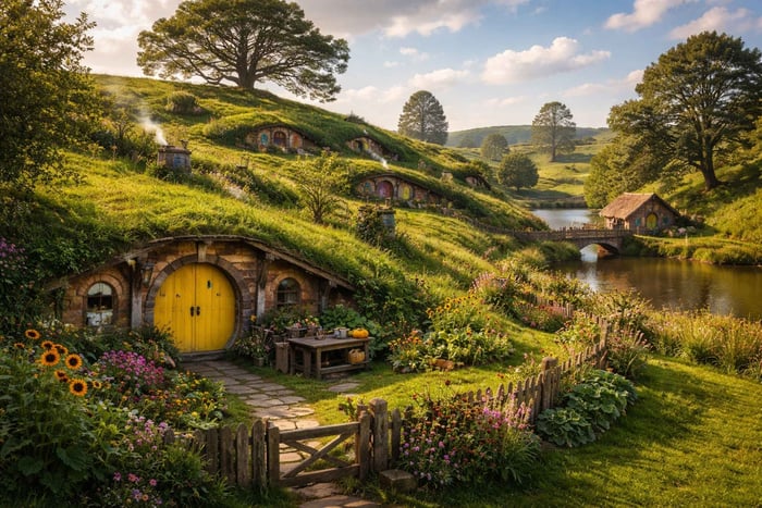 Hobbiton, Waitomo-grottene og Blue Spring