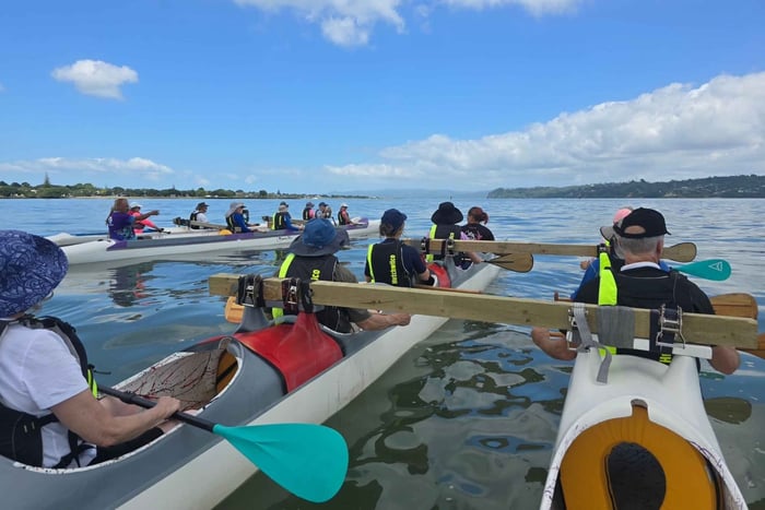 Waka Ama Paddling on Manukau Harbour