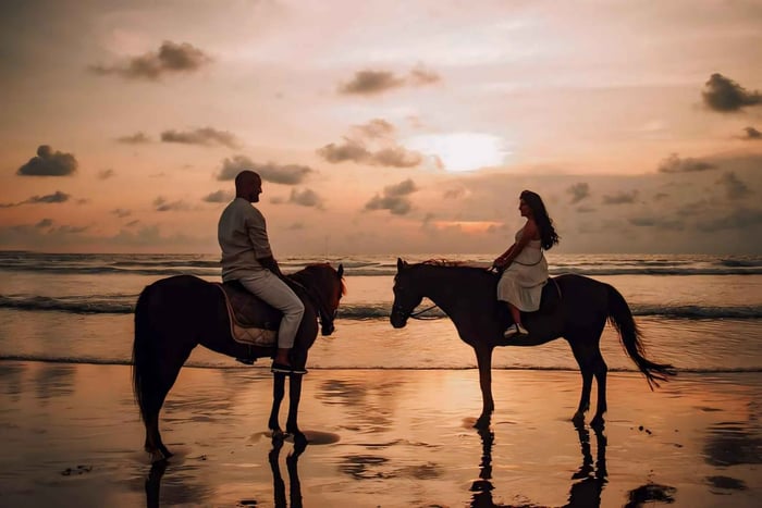 Bali: Passeio a cavalo na praia de Seminyak, incluindo transporte