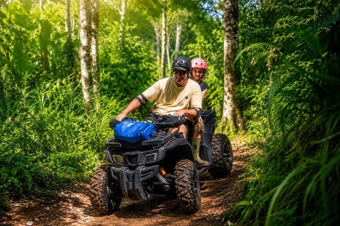 Bali/Munduk: Quad ride, waterfalls & Authentic Cooking Class