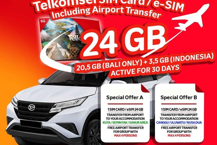 SIM-KORT 24GB + Flygtransfer A