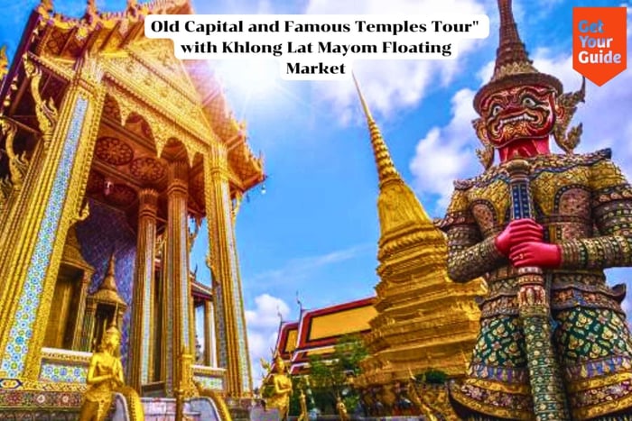 Bangkok : Temples anciens et visite du marché de Khlong Lat Mayom.